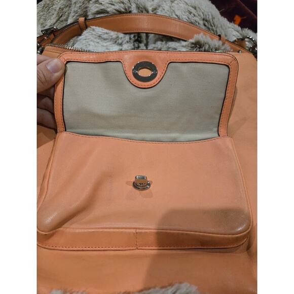 Coach Legacy Courtenay Hobo Bag Coral Sand Perforated Leather - Picture 2 of 11